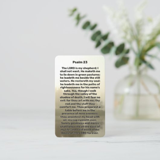 Psalm 23 Gedenkstätte für Seen Gedenkstätte Visitenkarte (Stehend Vorderseite)