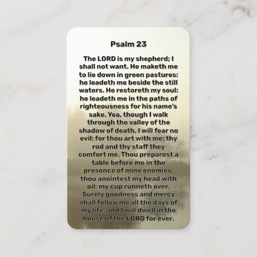 Psalm 23 Gedenkstätte für Seen Gedenkstätte Visitenkarte (Vorderseite)