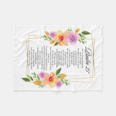 Psalm 23 Geometrischer Rahmen für Floral Fleecedecke (Vorderseite (Horizontal))