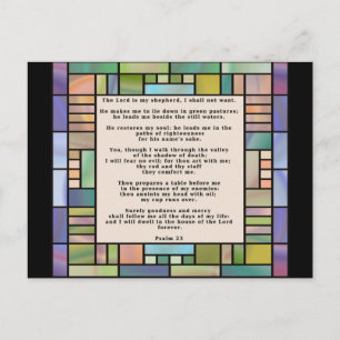 Psalm 23 Hartglas Postkarte