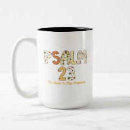 Psalm 23 Herbstschrift Zweifarbige Tasse