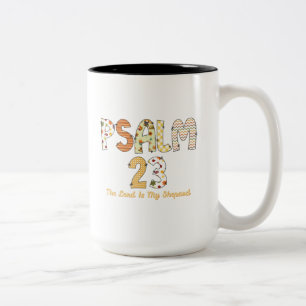 Psalm 23 Herbstschrift Zweifarbige Tasse