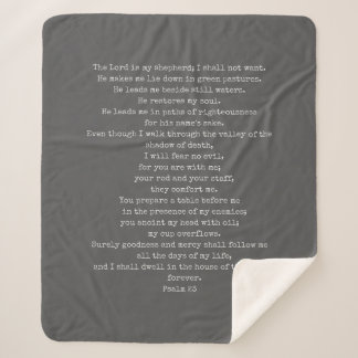 Psalm 23 Holzkohle Sherpa Blanket KUSTOMIZABLE Sherpadecke