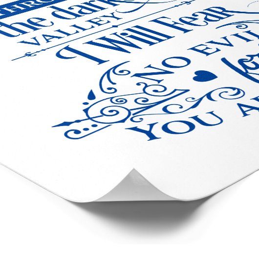 Psalm 23 - Ich werde vor keinem Übel fürchten Poster (Ecke)