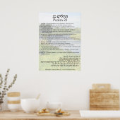 Psalm 23 in Englisch, Hebräisch und Transliteratio Poster (Küche)