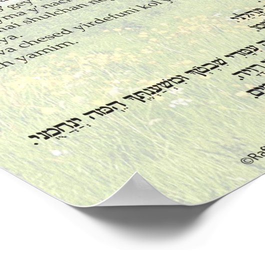 Psalm 23 in Englisch, Hebräisch und Transliteratio Poster (Ecke)