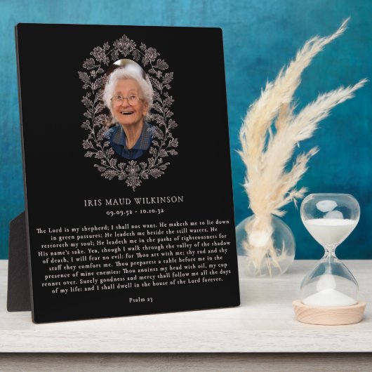 Psalm 23 in Loving Memory Plaque Fotoplatte (Seite)