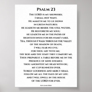 Psalm 23 KJV    Bold Cinzel Font Poster