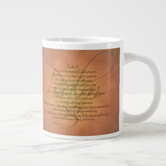 Psalm 23 KJV Christlich Bibelverse Jumbo-Tasse (Rechts)