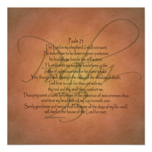 Psalm 23 KJV Christlich Bibelverse Poster (Vorderseite)