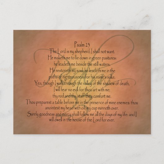 Psalm 23 KJV Christlich Bibelverse Postkarte (Vorderseite)