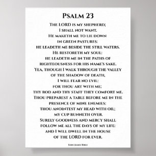 Psalm 23 KJV    Fettgedruckte Cinzel-Schrift Poster