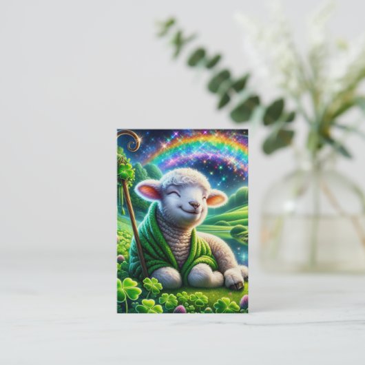 Psalm 23 KJV Karten - fröhliches Lamm (Stehend Vorderseite)