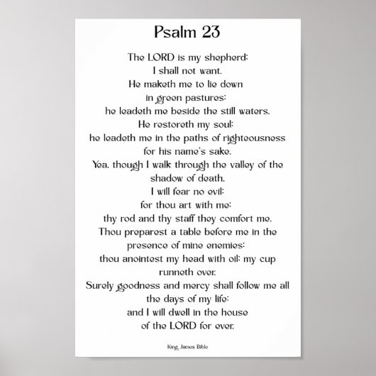 Psalm 23 KJV   Poster (Vorne)