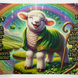 Psalm 23 KJV Traktat - Fröhliches Lamm Dreifach Gefaltete Karte