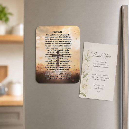 Psalm 23 Leuchtkreuz Magnet
