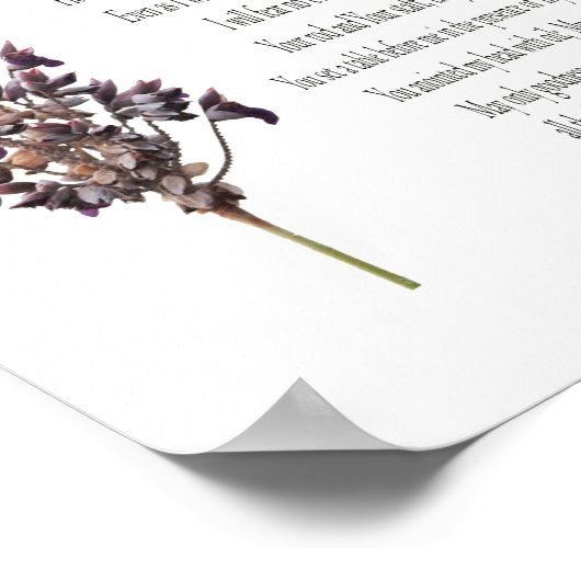 Psalm 23, Lila gelbes botanisches Poster (Matte) (Ecke)