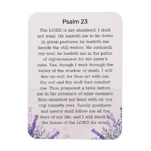 Psalm 23 Lila Wildblumen Magnet