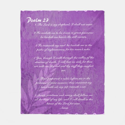Psalm 23 Lilac-Fleecedecke Fleecedecke (Vorderseite)