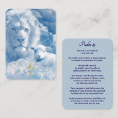 Psalm 23 Lion & Lamb Prayer Card Platzkarte (Vorne/Hinten)