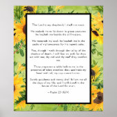 Psalm 23 Lord is My Shepherd KJV Sunflowers Poster (Vorne)