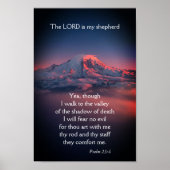 Psalm 23 mit dunkler Vallelandschaft Poster (Vorne)