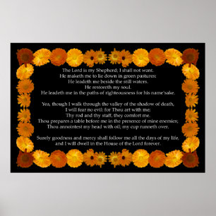 Psalm 23 mit einem Calendula-Rahmen Poster