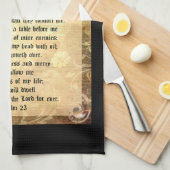 Psalm 23 mit Lamm Geschirrtuch (Viertel Falte)