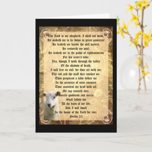 Psalm 23 mit Lamm Karte (Gelbe Blume)