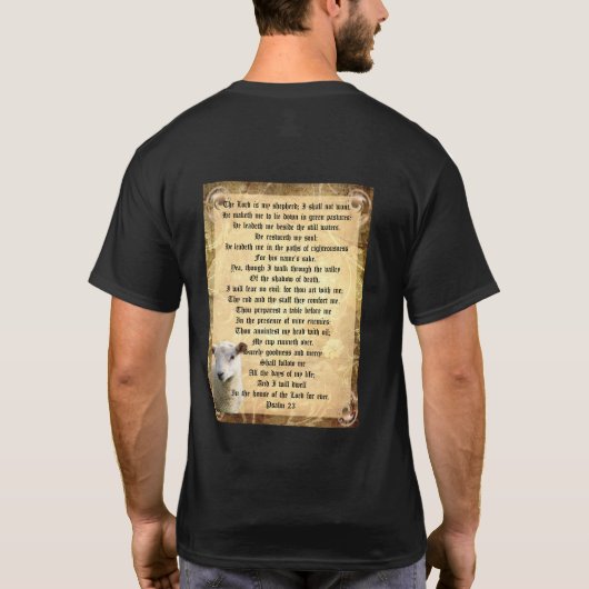 Psalm 23 mit Lamm T-Shirt (Rückseite)