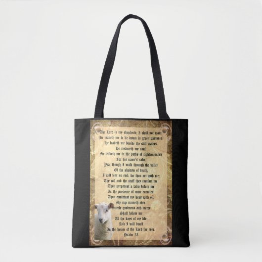 Psalm 23 mit Lamm Tasche (Vorderseite)
