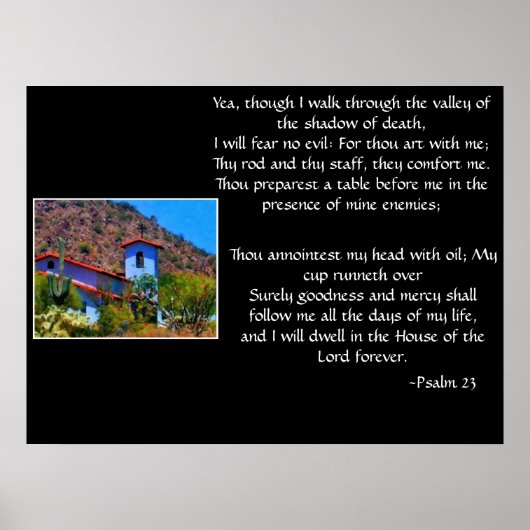 Psalm 23 mit Wüstendruck Poster (Vorne)