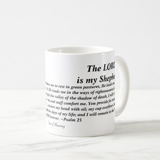Psalm 23 - moderne Version Tasse (VorderseiteRechts)
