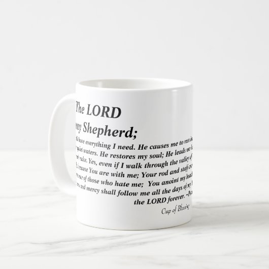 Psalm 23 - moderne Version Tasse (Vorderseite Links)
