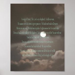 Psalm 23, Mond Druck, Value Poster Papier (Matt)