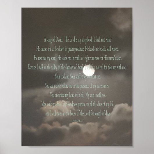 Psalm 23, Monddruck, Werteplakatpapier (Matte) Poster (Vorne)