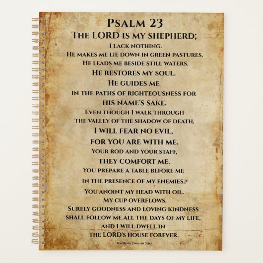 Psalm 23  { NHEB version.} Planer (Vorderseite)