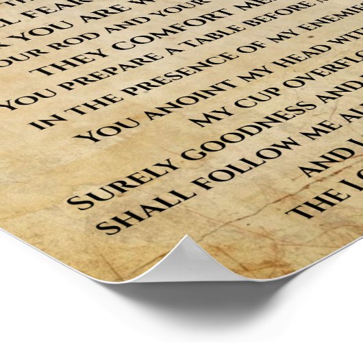 Psalm 23  { NHEB version.} Poster (Ecke)