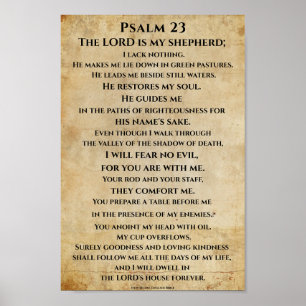 Psalm 23 {NHEB-Version.} Poster