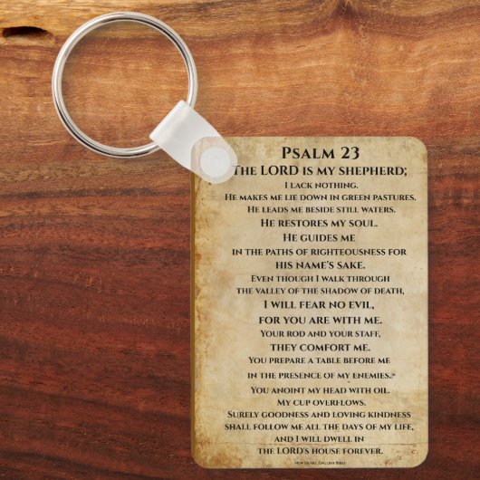 Psalm 23  { NHEB version.} Schlüsselanhänger (Vorderseite)