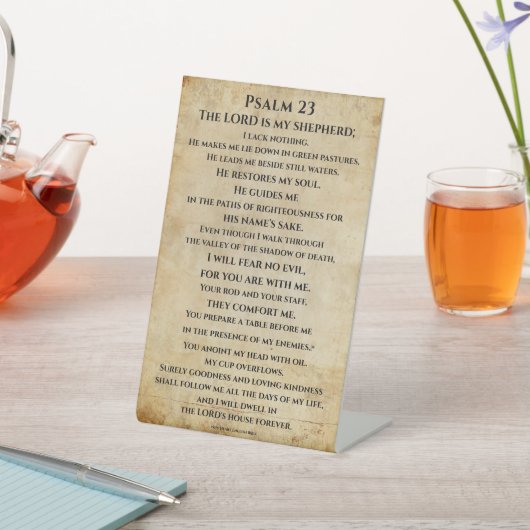 Psalm 23  { NHEB version.} Sockelschild (In SItu)