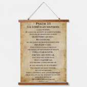 Psalm 23  { NHEB version.} Wandteppich Mit Holzrahmen (Vorderseite)