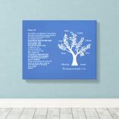 Psalm 23 NIV mit Familienbaum, Leinwanddruck (Insitu (Holzboden))
