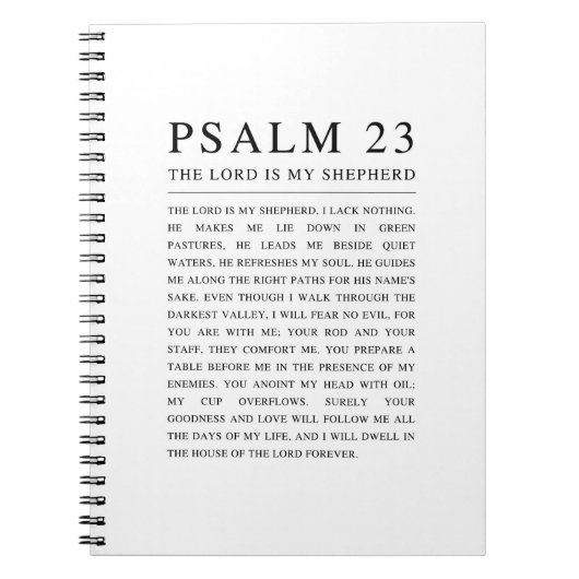 Psalm 23 NKJV Bibel Der Herr ist mein Hirte Notizblock (Vorderseite)