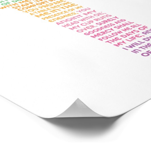 Psalm 23 NKJV Der Herr ist mein Hirte Poster (Ecke)