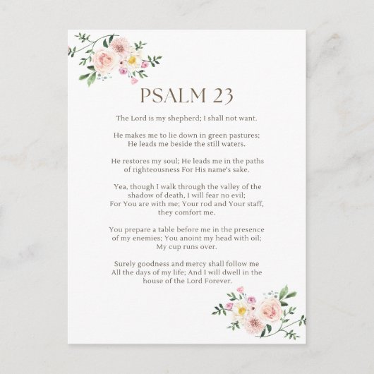 Psalm 23 NKJV Der Herr ist mein Hirte Postkarte (Vorderseite)