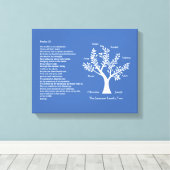 Psalm 23 NLT mit Familienbaum, Leinwanddruck (Insitu (Holzboden))