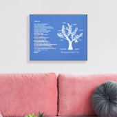 Psalm 23 NLT mit Familienbaum, Leinwanddruck (Insitu (Wohnzimmer))