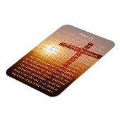 Psalm 23 Orange Cross Sunset Magnet (Linke Seite)