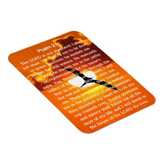 Psalm 23 Orange Sunset Seagull Magnet (Rechte Seite)